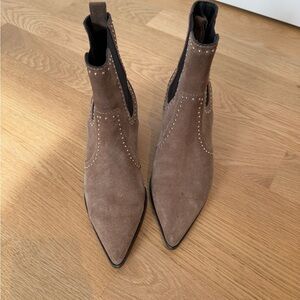 PAIGE Taupe Studded Ankle Booties